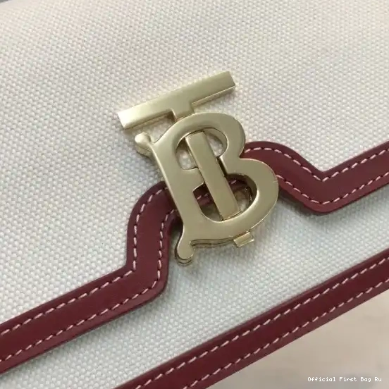 Official FirstBag Ru Two-tone BURBERRY and Bag Canvas TB Leather 0608